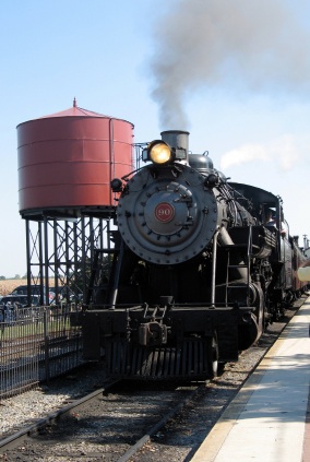 Steam locomotive on the the Pennsylvania Railroad