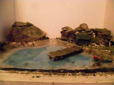 Pond with tents