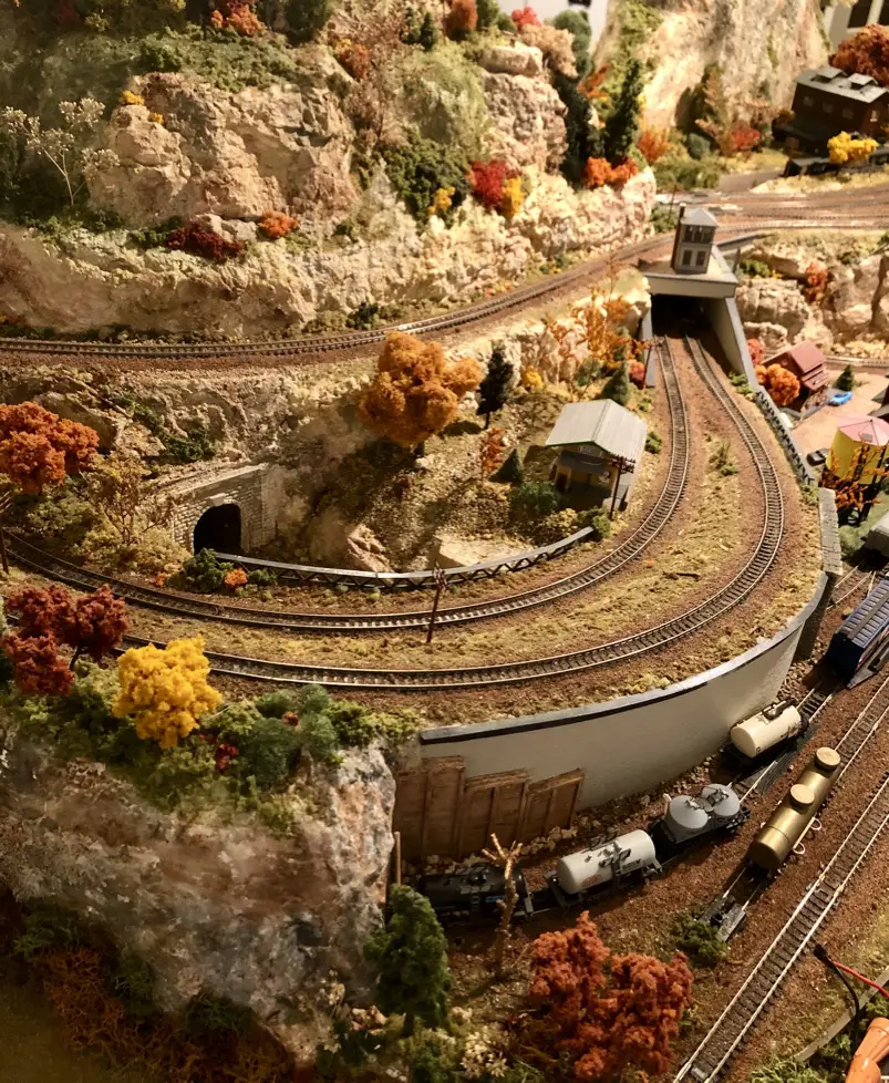 Three Levels on the N Scale BR&S Model Railroad